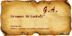 Gromen Ariadné névjegykártya